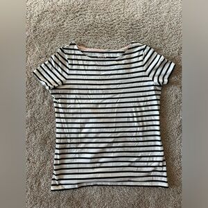 NWOT Boden Black and White Striped T-Shirt